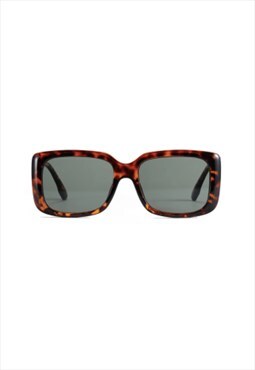 Sophia Rectangle Sunglasses Leopard Green