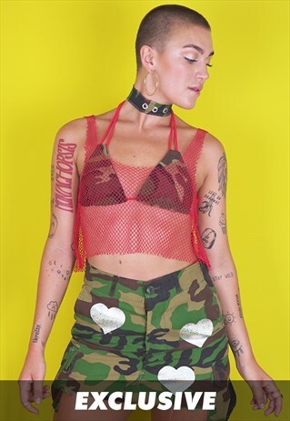 EXCLUSIVE FESTIVAL MESH 90S CAMI CROPPED TANK TOP