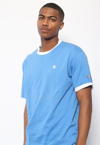 VINTAGE CHAMPION LOGO T-SHIRT BLUE