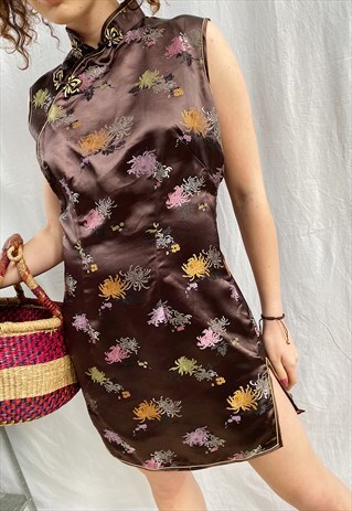 VINTAGE Y2K 00S SEXY ETHNIC EASTERN EMBRIDERED MINI DRESS