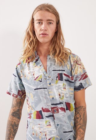 VINTAGE PATTERNED FESTIVAL SHORT SLEEVE SHIRT