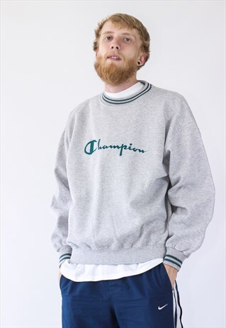 VINTAGE MENS CHAMPION BIG LOGO SWEATSHIRT CREW NECK