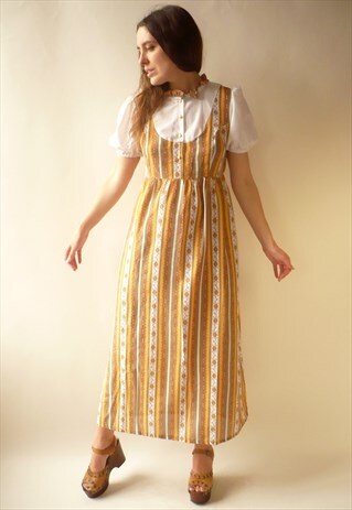 VINTAGE REVIVAL 1970'S VICTORIANA STYLE FLORAL MAXI DRESS