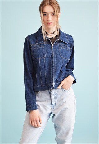 90'S RETRO DENIM GRUNGE TEEN JACKET TOP