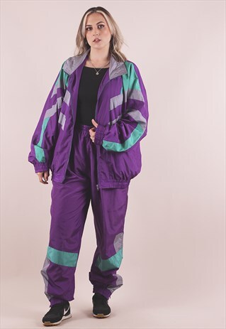 VINTAGE 90S OVERSIZED PURPLE FULL TRACKSUIT /A11070