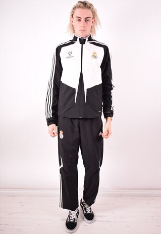 ADIDAS MENS VINTAGE REAL MADRID FULL TRACKSUIT SMALL 90S