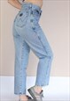 VINTAGE HIGH RISE WRANGLER BLUE MOM JEANS