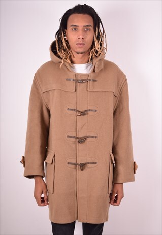 BURBERRY MENS VINTAGE DUFFLE COAT XL BROWN 90S