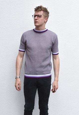 VINTAGE MUSCLE FIT KNITTED T SHIRT SIZE M