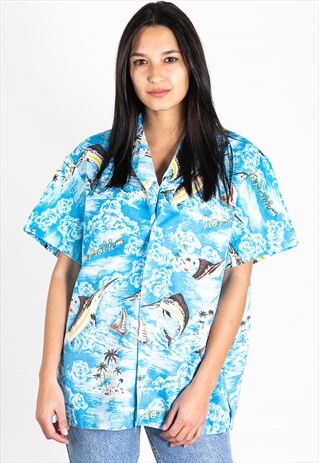 VINTAGE 80S HAWAIIAN SHORT SLEEVE SHIRT / S2031