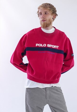 RARE 90S VINTAGE MENS POLO SPORT LOGO BIG SWEATSHIRT