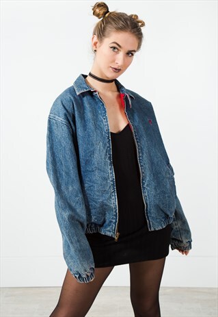 VINTAGE 80S POLO RALPH LAUREN LINED DENIM JACKET/ S3789