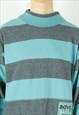 TOGETHER TURTLE NECK PULLOVER LONG SLEEVE T-SHIRT STRIPED