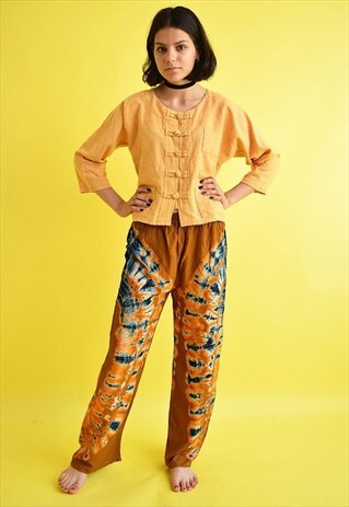 90'S RETRO TIE DYE ORIENTAL HIPPIE BOHO LOOSE TROUSERS