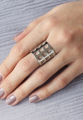 GRID RING (SILVER)