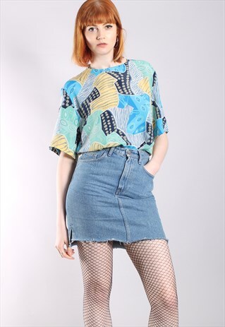 VINTAGE 90S ABSTRACT PATTERNED LOOSE FIT TOP