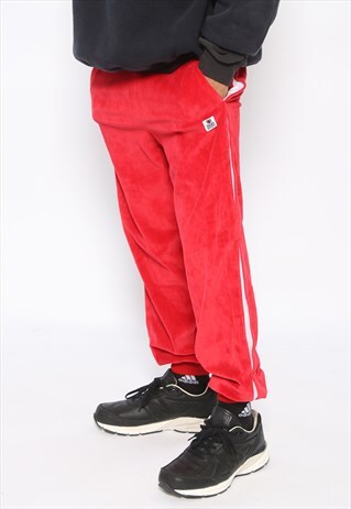 VINTAGE CERRUTI SPORT VELOUR BOTTOMS TRACK RED