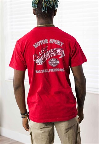 VINTAGE HARLEY-DAVIDSON POCKET T-SHIRT LOGO 90S M 8.1