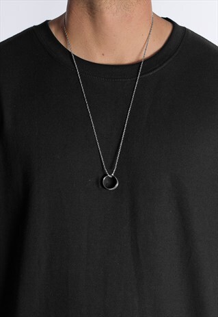 54 FLORAL RINGER 30" PENDANT NECKLACE CHAIN - SILVER