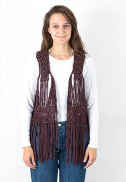 Vintage Women's Cardigan Western Cowboy Jacket Vest Tank Top