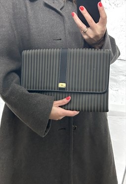 Vintage 80s Striped Minimal Case / Clutch 