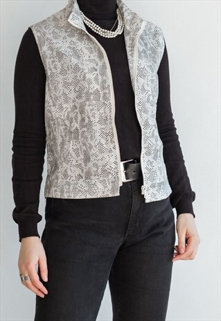 VINTAGE 00S MINIMAL SNAKE PRINT VEST