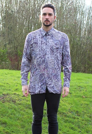 VINTAGE 80S ART NERD SHIRT - LARGE