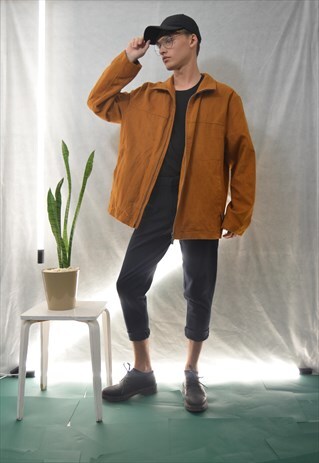 BROWN BOMBER STYLE JACKET