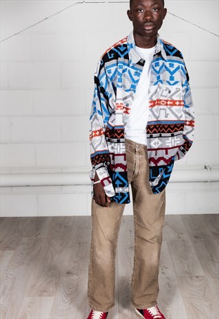 VINTAGE AZTEC FLANNEL UNISEX SHIRT