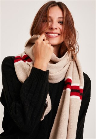 SCARF - BROWN WITH STRIPES