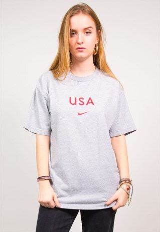 NIKE VINTAGE 90'S GREY OVERSIZED USA T-SHIRT