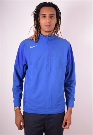 NIKE MENS VINTAGE TRACKSUIT TOP MEDIUM BLUE 90S