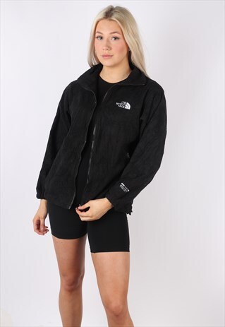 VINTAGE THE NORTH FACE FLEECE JACKET JUMPER BLACK XS 6 8