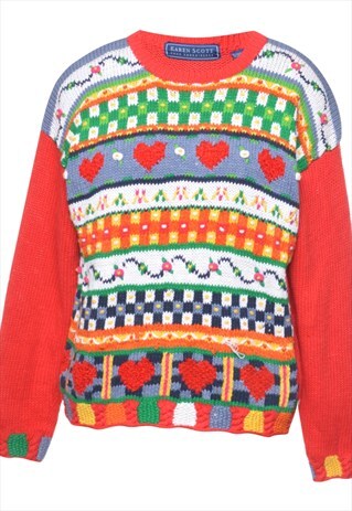 VINTAGE KAREN SCOTT EMBROIDERED JUMPER - M