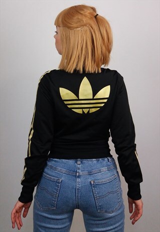 VINTAGE 90'S ADIDAS ORIGINALS GOLD TREFOIL LOGO TRACK JACKET