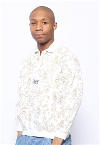 VINTAGE MISSONI PATTERNED SWEATSHIRT WHITE