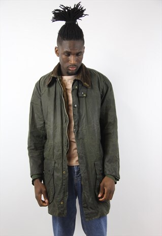 VINTAGE BARBOUR GREEN WAX JACKET
