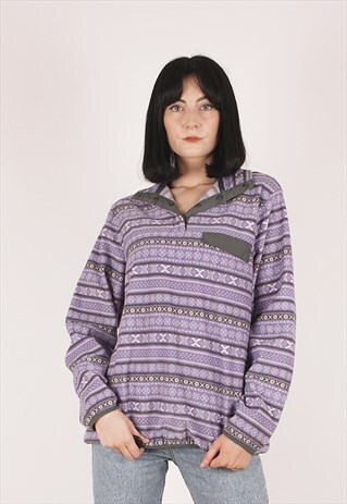 VINTAGE 90S CRAZY PATTERN 1/4 BUTTON OUTDOOR FLEECE /NN2776
