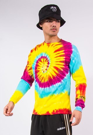 90S VINTAGE TIE DYE LONG SLEEVE T-SHIRT