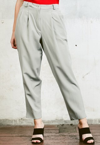 VINTAGE 80S STRAIGHT LEG ANKLE TROUSERS
