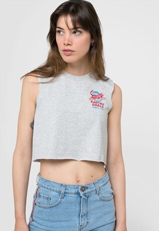 CROP TOP "TIGER GOALS" GREY