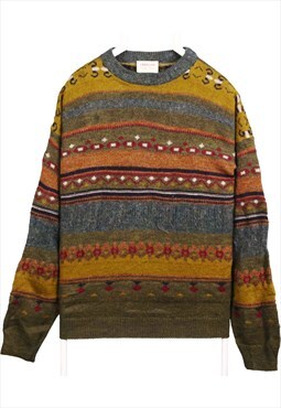 Vintage 90's IMAGHI Jumper / Sweater Knitted Crewneck Brown