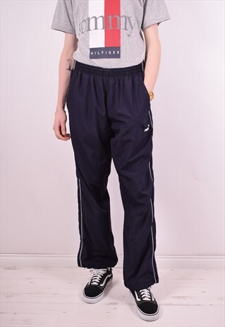 PUMA MENS VINTAGE TRACKSUIT TROUSERS W38 L32 BLUE 90'S