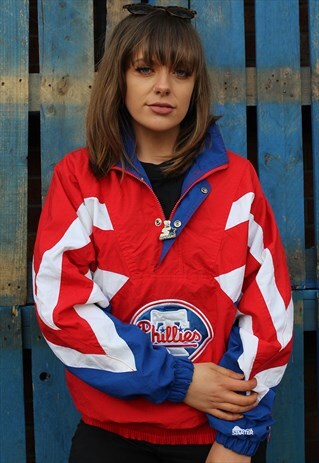 VINTAGE 90S PHILLIES 1/4 ZIP JACKET