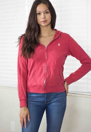 VINTAGE POLO RALPH LAUREN HOODIE SWEATSHIRT LOGO 90S M 17.2
