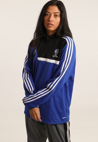 VINTAGE ADIDAS EMBROIDERED LOGO 1/4 ZIP SWEATSHIRT