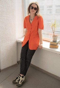 Vintage 80's Orange Linen Jacket