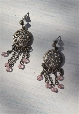 Deadstock boho gypsy chic plastic/metallic earrings