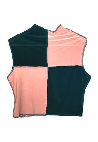 GREEN AND PINK 90'S FESTIVAL CROPPED TANK TOP