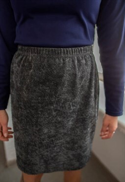 Vintage 80's Grey Velvet Mini Skirt